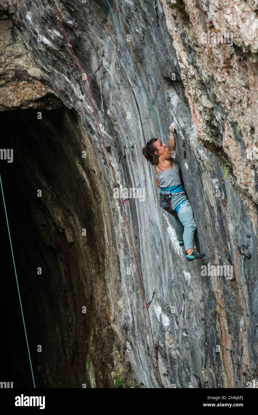 Klettern in der Devil's Gorge Stockfoto