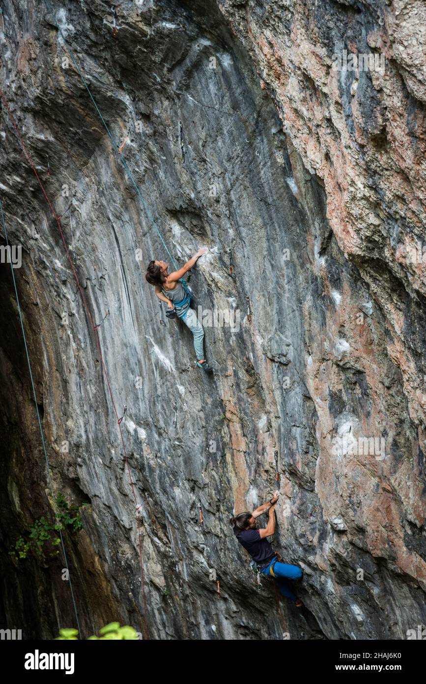 Klettern in der Devil's Gorge Stockfoto