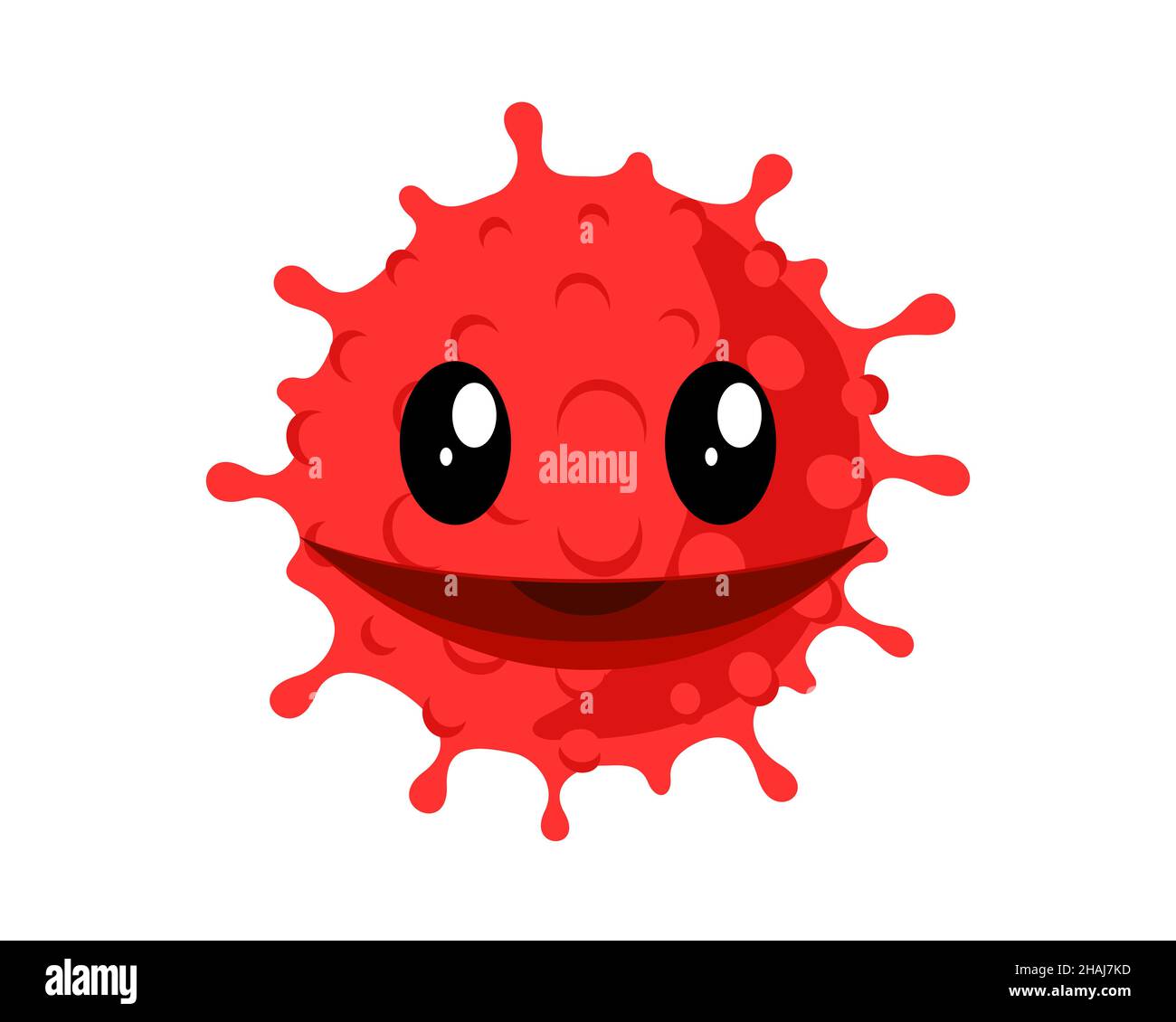 Coronavirus emoji kawaii Gesicht. Lustige niedliche Corona Virus