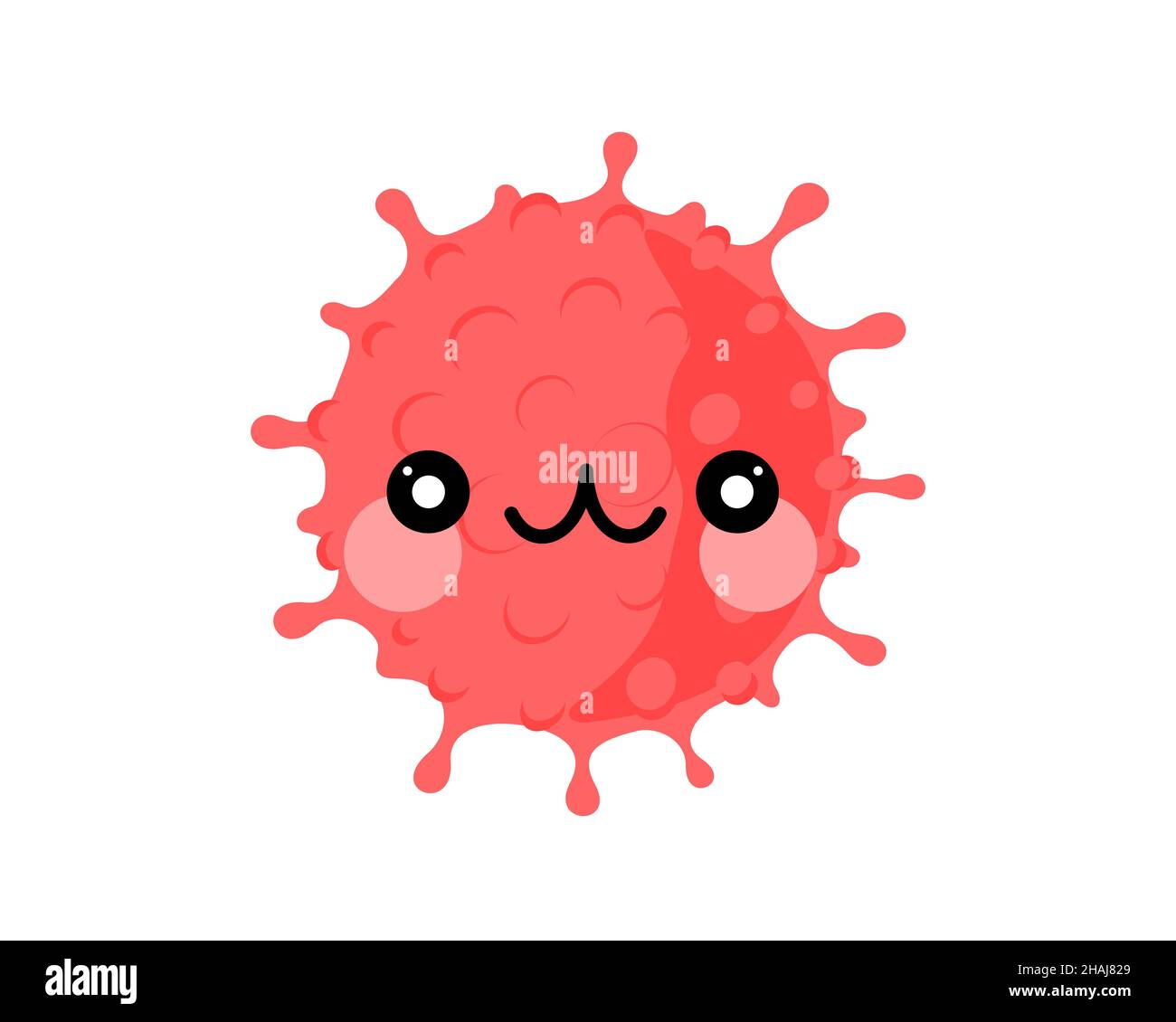 Coronavirus emoji kawaii Gesicht. Lustige nette Corona Virus Charakter