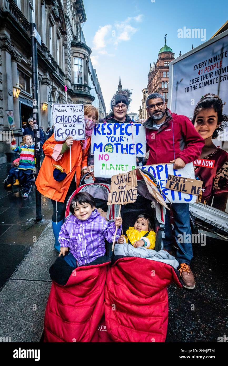 Global Day of Action for Climate Justice COP26 Glasgow, Schottland, Großbritannien. 100.000 Menschen demonstrierten am 6th. November 2021 im Rahmen der Klimagespräche. Stockfoto