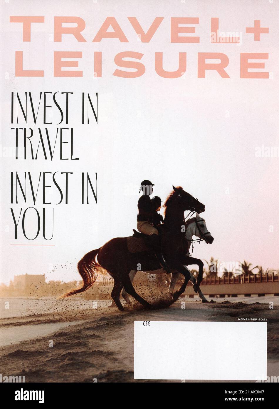 Cover des Travel+Leisure Magazins November 2021, USA Stockfoto