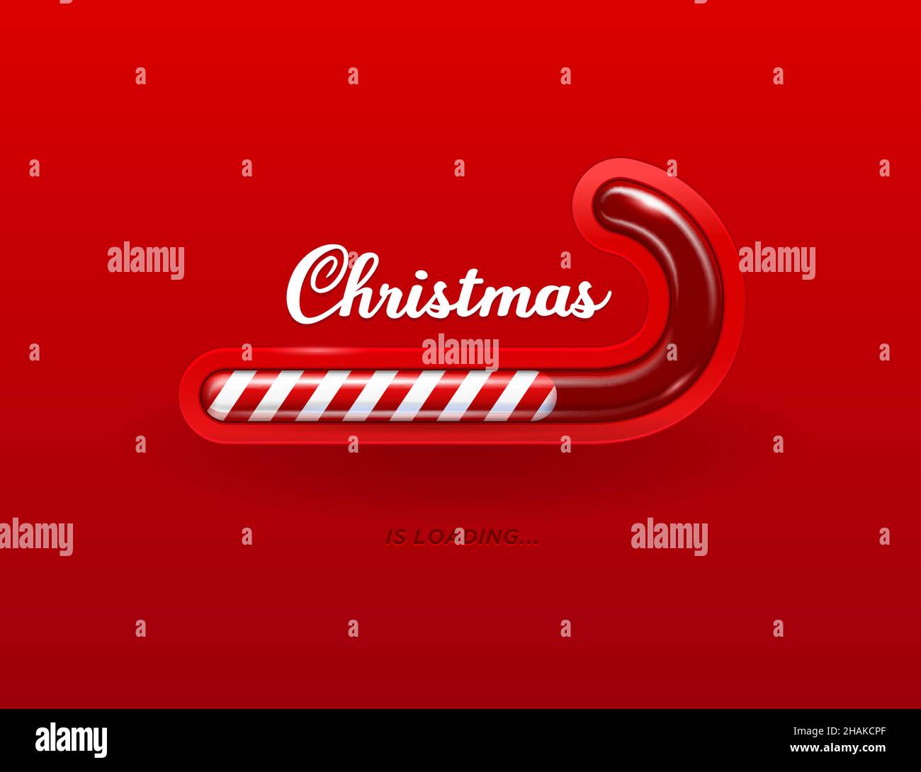 Weihnachten Laden Zuckerrohr Vektor Fortschrittsbalken von Weihnachten rot weiß Stick der Winterurlaub süße Lebensmittel. Download-Fortschritt, Statusleiste in Form von Tradi Stock Vektor