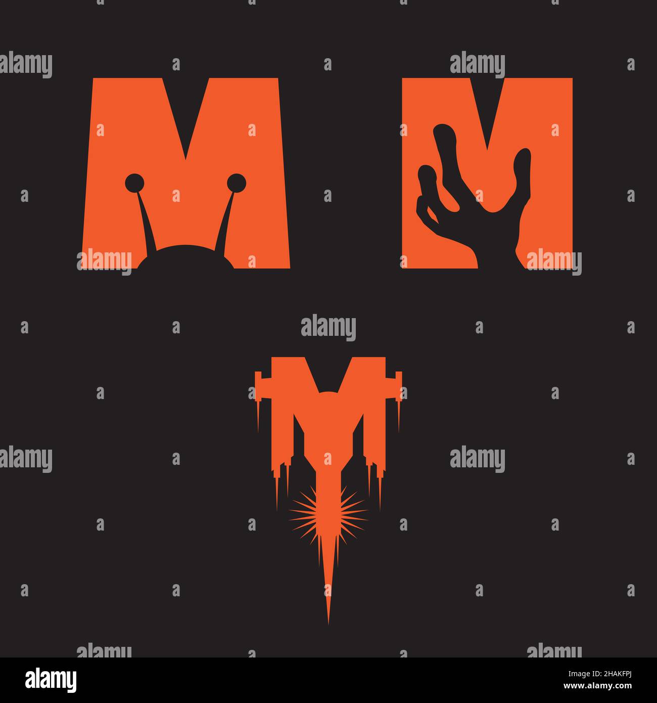 M-Logo. Der Mars-Logo-Set-Vektor Stock Vektor