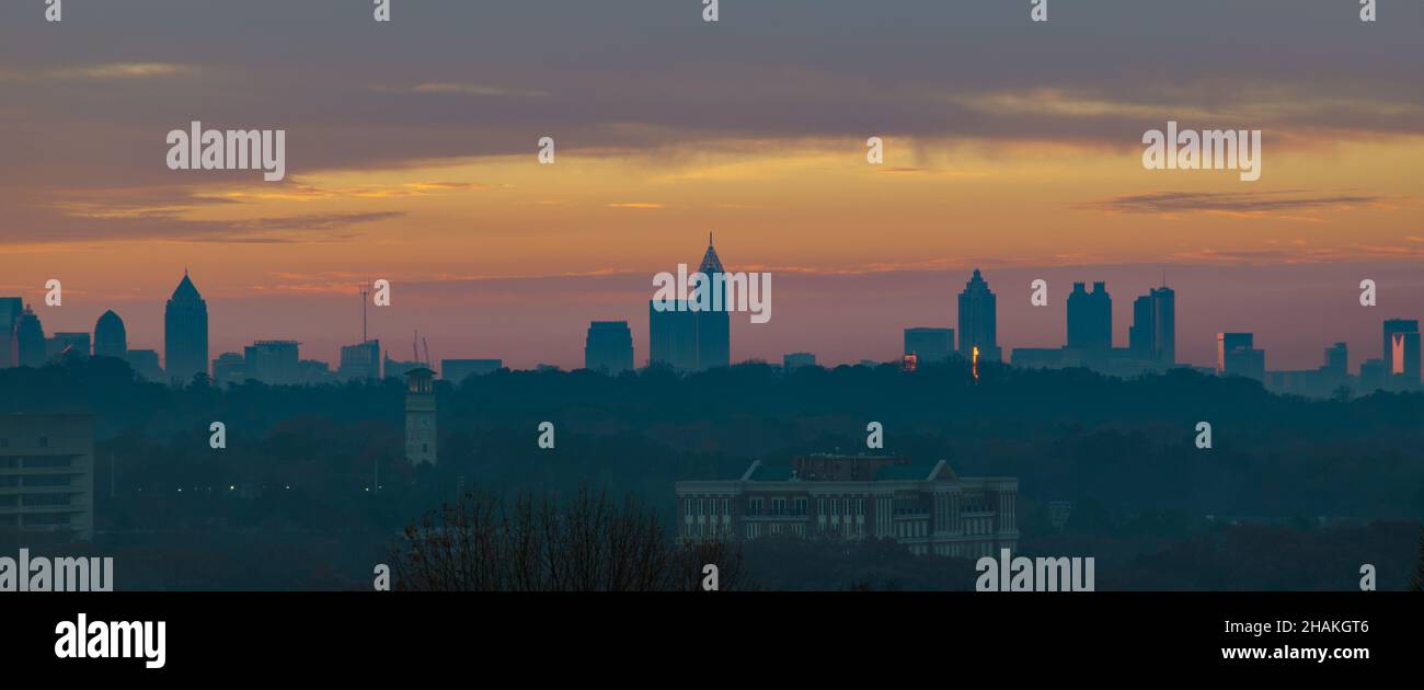 Sonnenaufgang auf der City of Atlanta Stockfoto