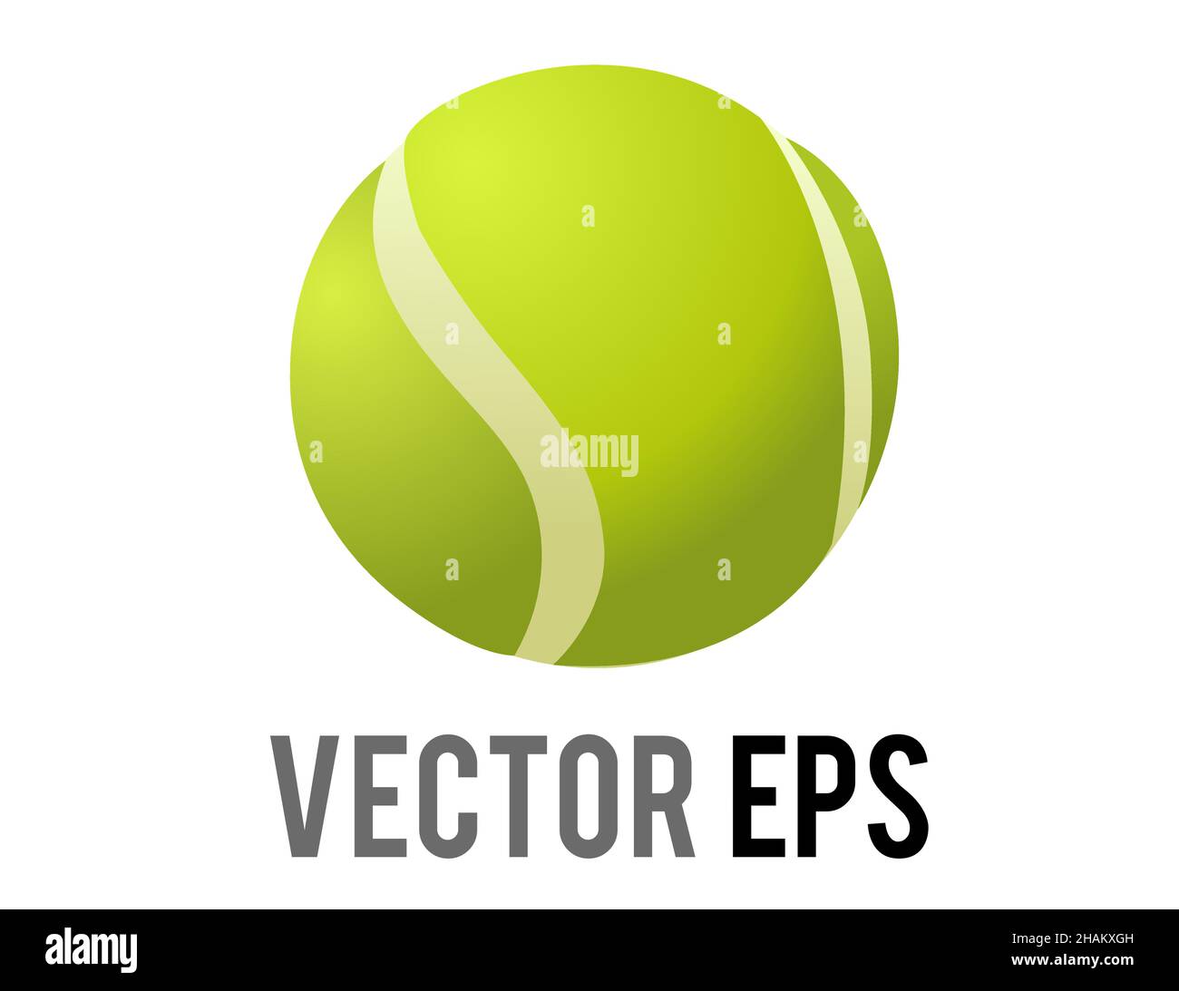 Das Symbol für die isolierte Vektorgrafik für grüne Tennisball-Sportausrüstung Stock Vektor