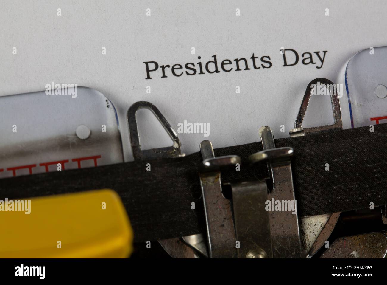 Alte Schreibmaschine und President Day Stockfoto