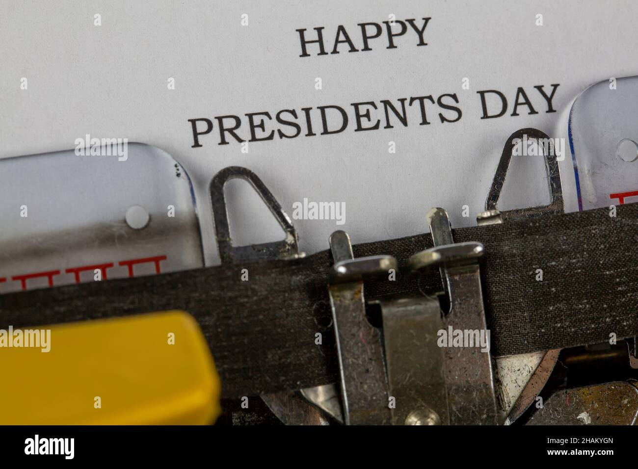 Alte Schreibmaschine und President Day Stockfoto