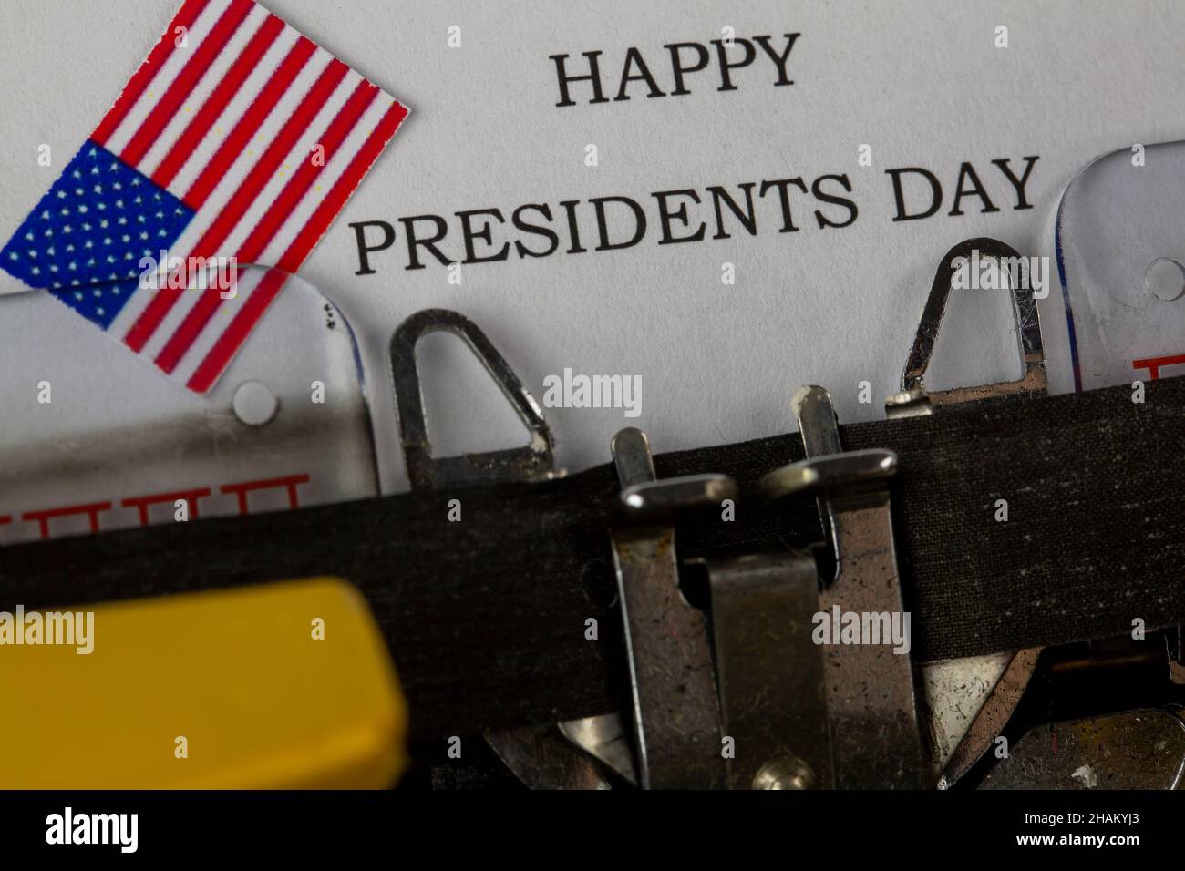 Alte Schreibmaschine und President Day Stockfoto