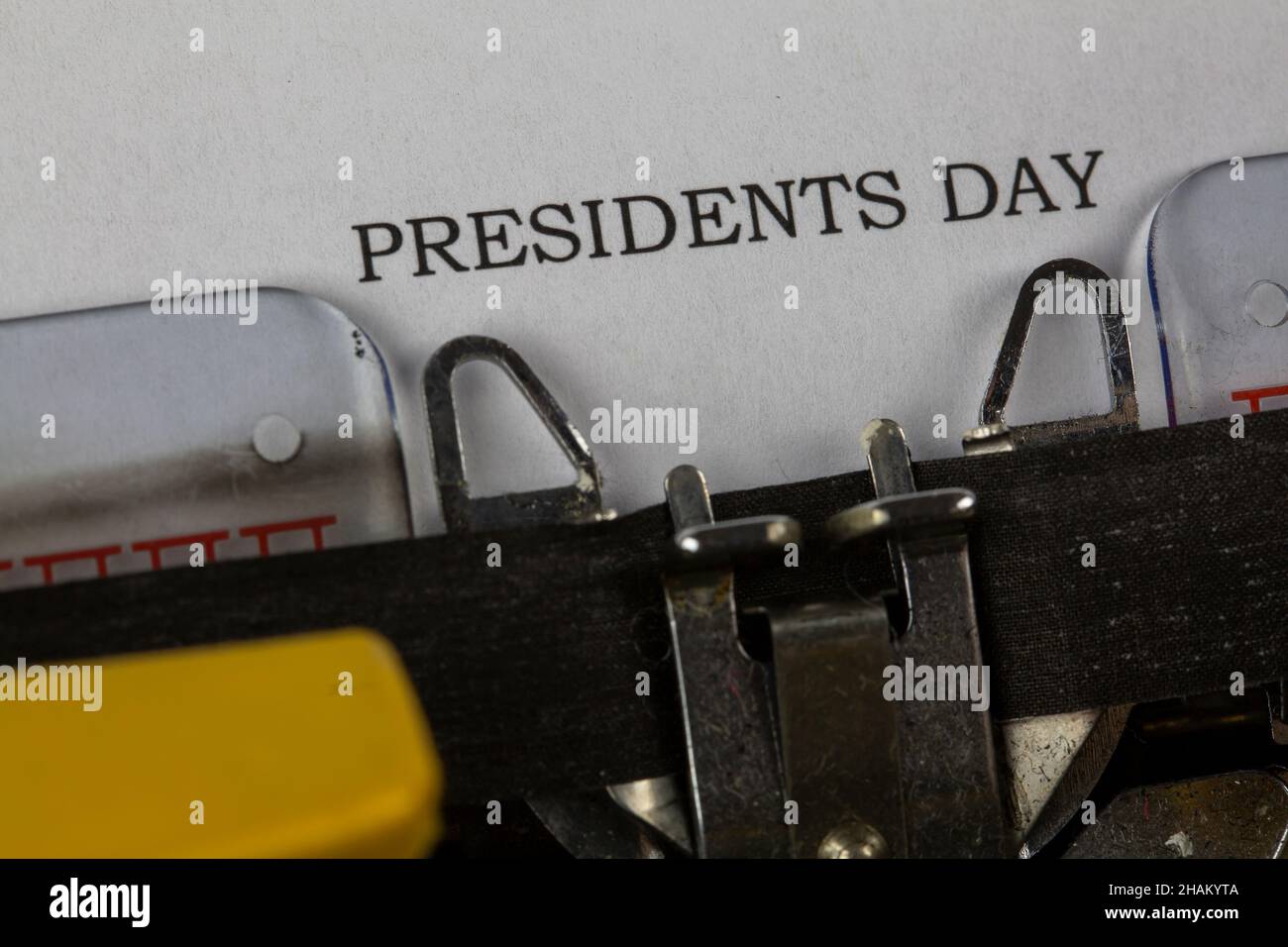 Alte Schreibmaschine und President Day Stockfoto