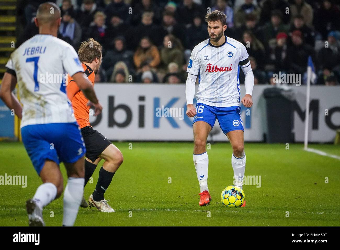 Odense, Dänemark. 12th, Dezember 2021. Jorgen Skjelvik (16) von Odense Boldklub beim Sydbank Cup-Spiel zwischen Odense Boldklub und dem FC Randers im Nature Energy Park in Odense. (Foto: Gonzales Photo - Kent Rasmussen). Stockfoto