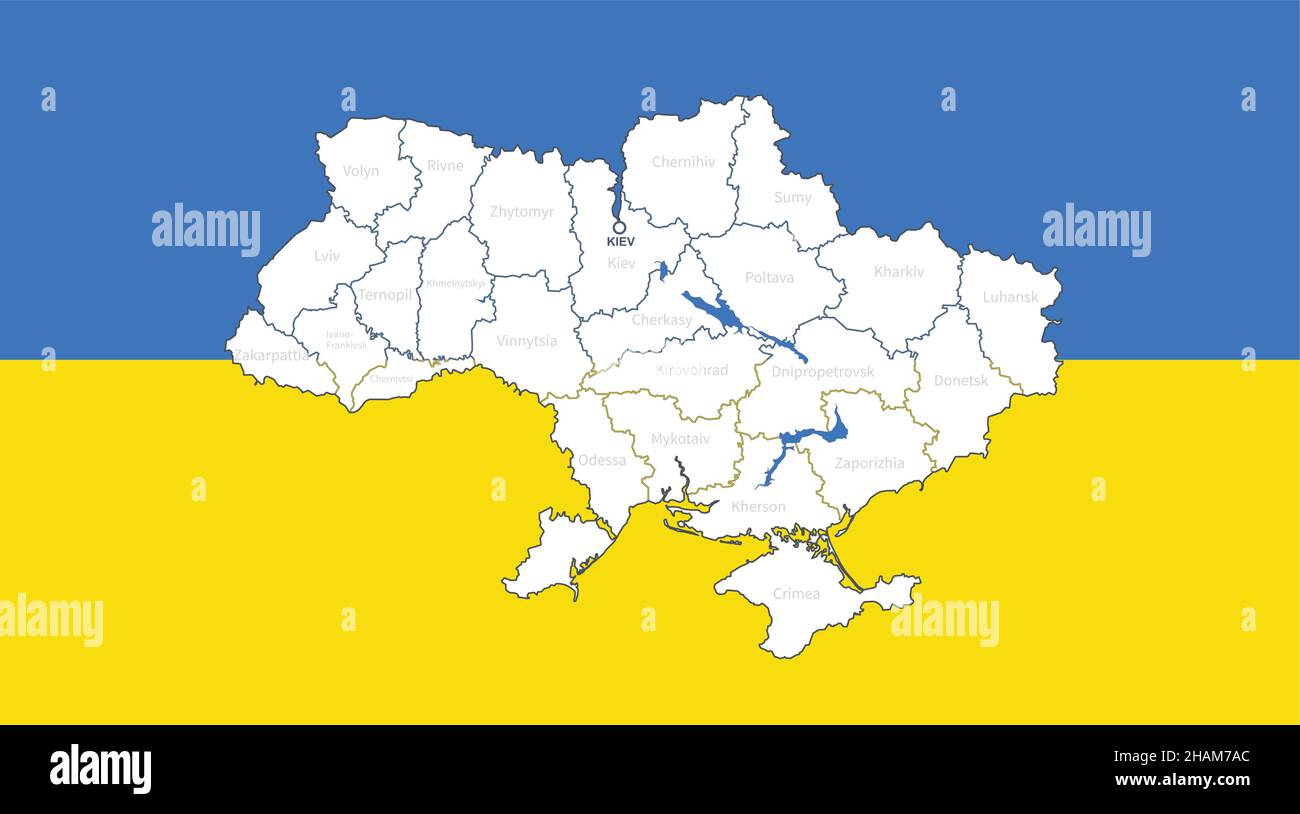 Ukraine. Ukraine Karte. europäische Länder Vektor-Karte. Stock Vektor