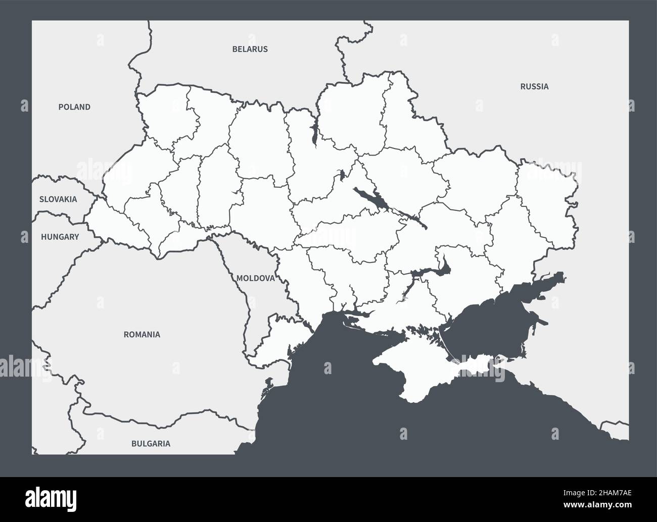 Ukraine. Ukraine Karte. europäische Länder Vektor-Karte. Stock Vektor