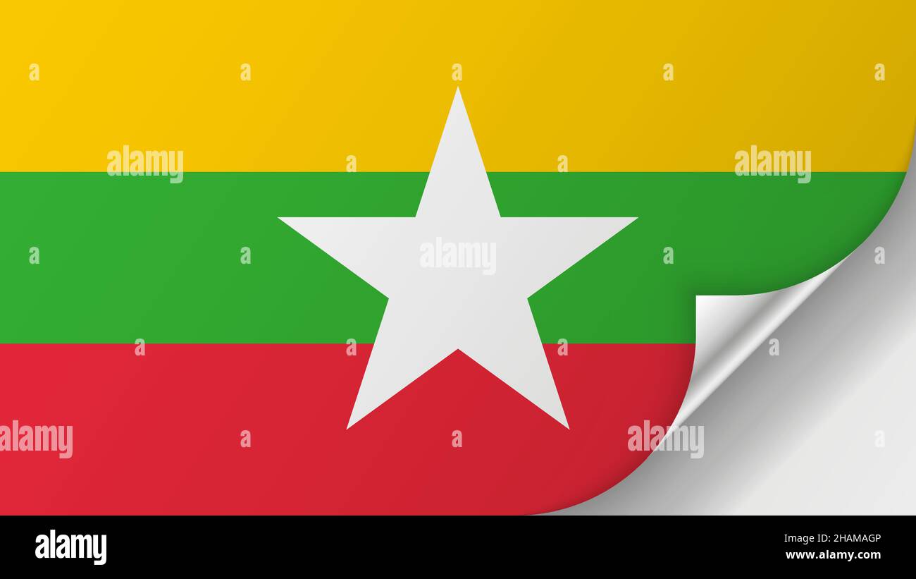 EPS10 Vektor Patriotischer Hintergrund mit Myanmar Flaggen Farben. Ein Element der Wirkung für die Verwendung, die Sie daraus machen möchten. Stock Vektor