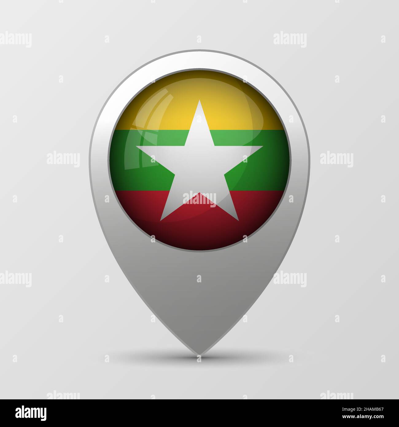 EPS10 Vektor Patriotischer Hintergrund mit Myanmar Flaggen Farben. Ein Element der Wirkung für die Verwendung, die Sie daraus machen möchten. Stock Vektor