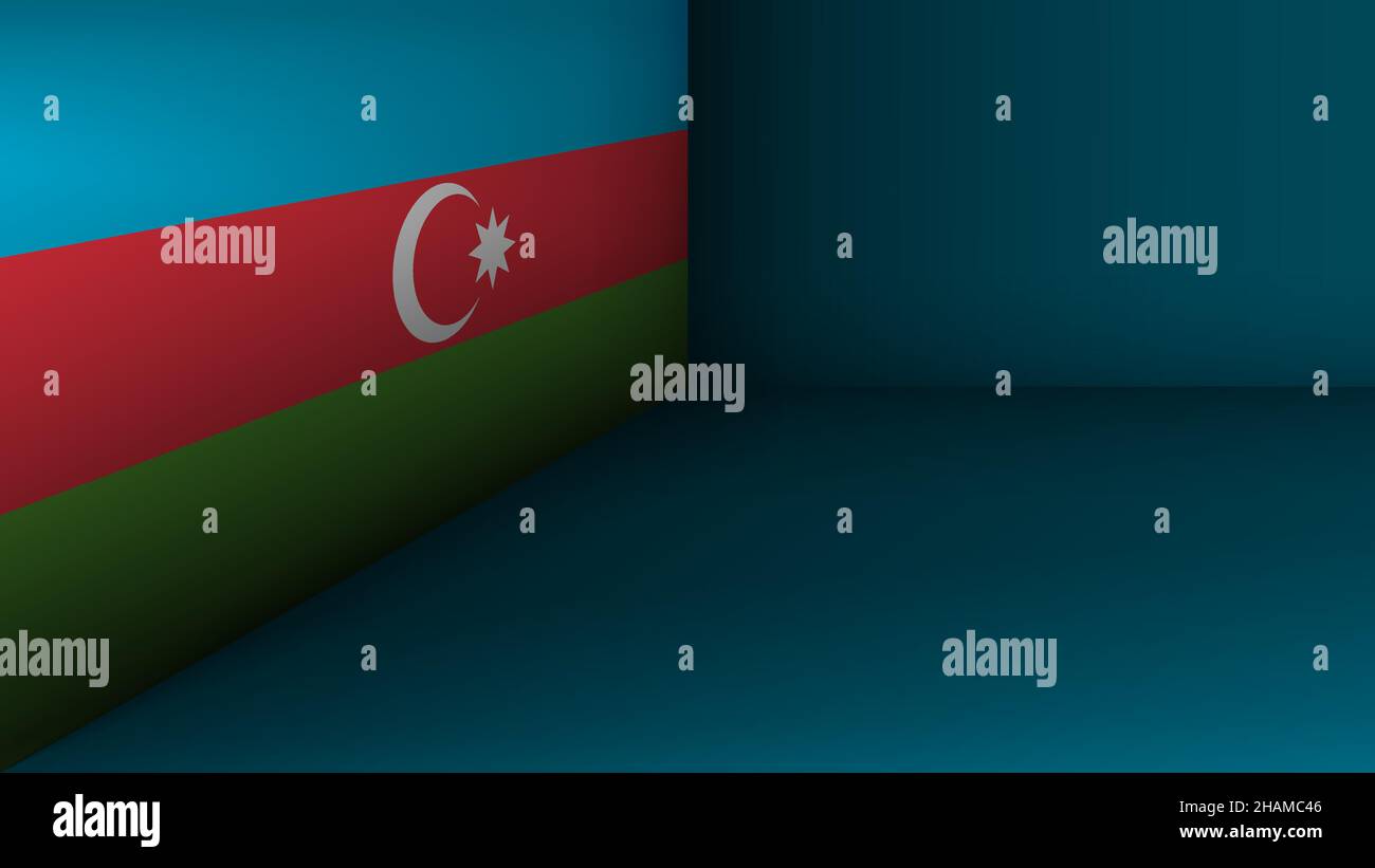 EPS10 Vektor Patriotischer Hintergrund mit Aserbaidschan Flaggen Farben. Ein Element der Wirkung für die Verwendung, die Sie daraus machen möchten. Stock Vektor