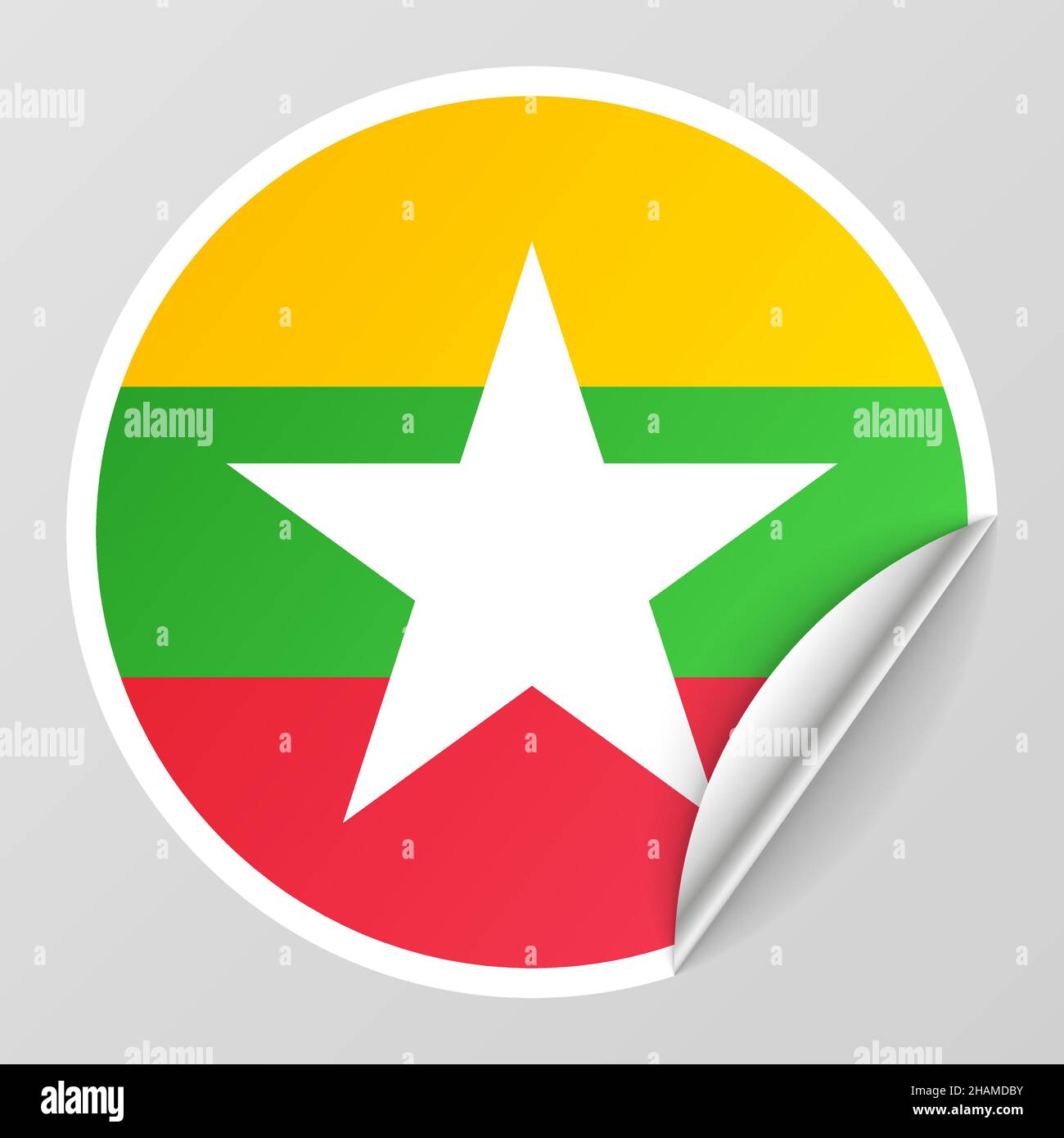 EPS10 Vektor Patriotischer Hintergrund mit Myanmar Flaggen Farben. Ein Element der Wirkung für die Verwendung, die Sie daraus machen möchten. Stock Vektor