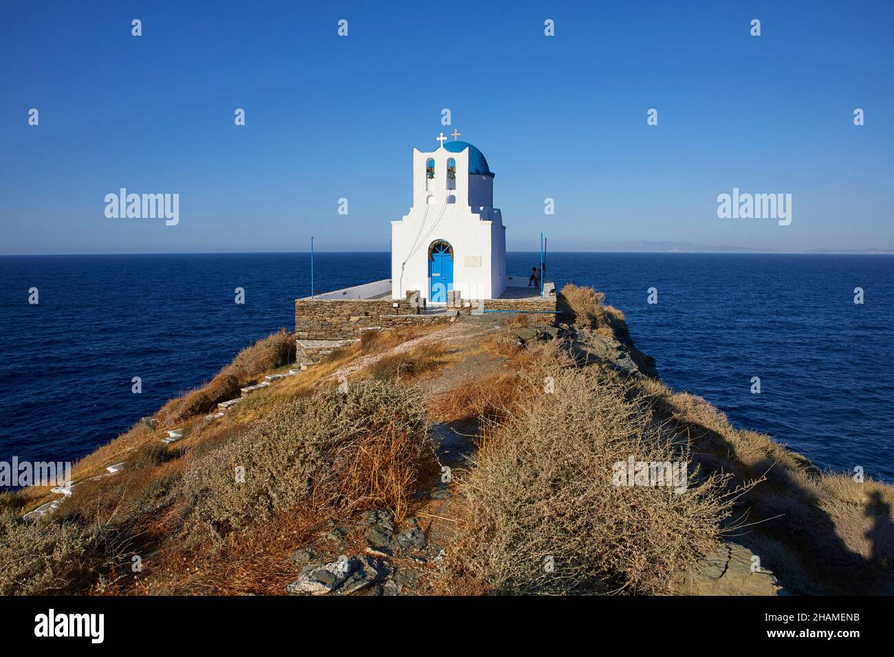 Die Kirche der sieben Märtyrer in Kastro, Sifnos, Kykladen, Griechenland Stockfoto