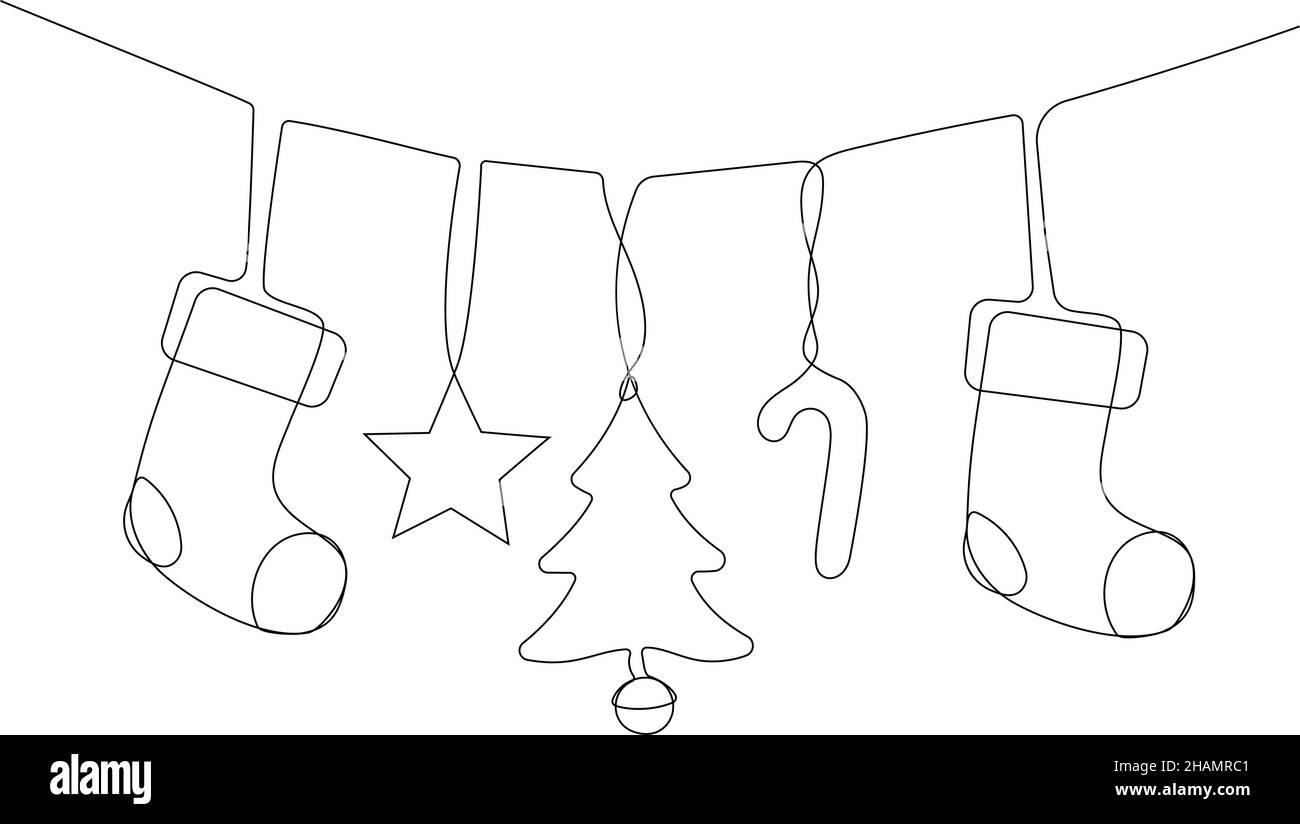 Weihnachtssymbole. Minimalistisches Vektordesign Stock Vektor