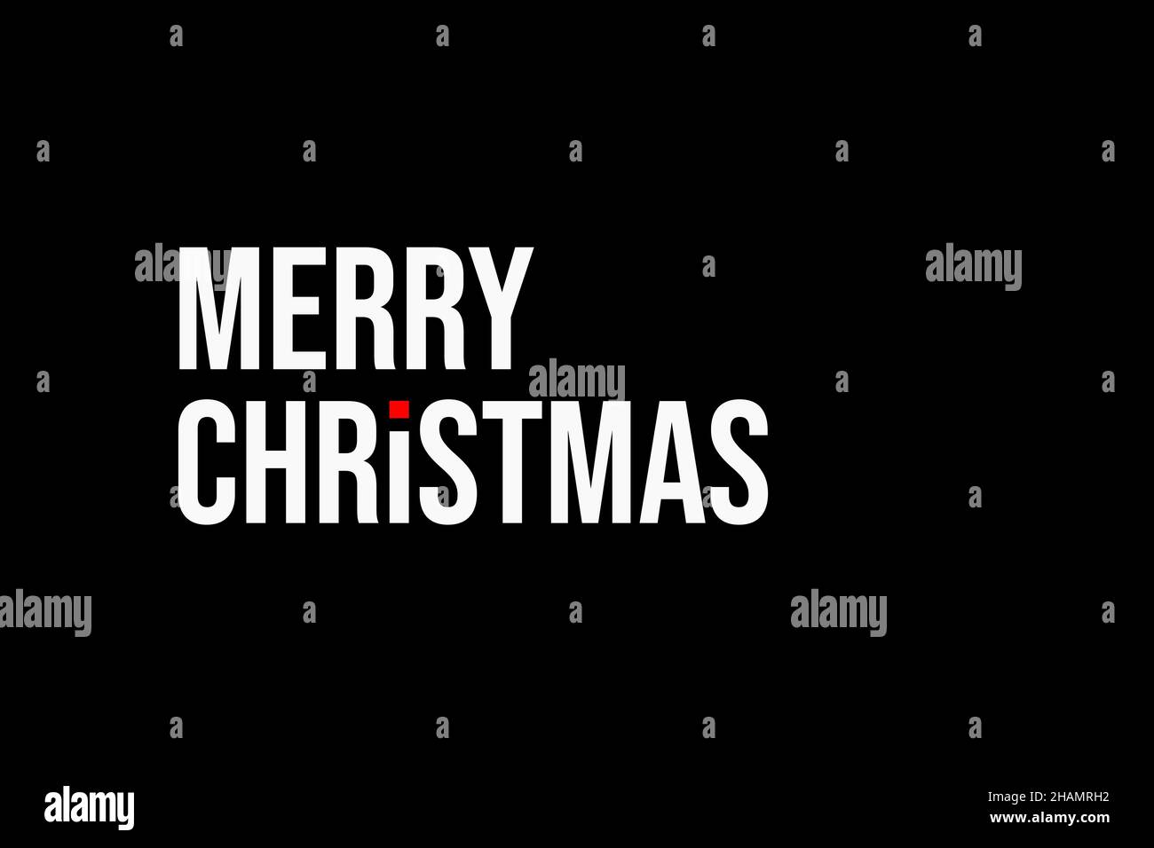 Frohe Weihnachten. Ich wünsche Ihnen ein frohes Weihnachtsfest. Moderne original weihnachtskarte, Poster, Banner, schwarzer Hintergrund, Tapete Stockfoto