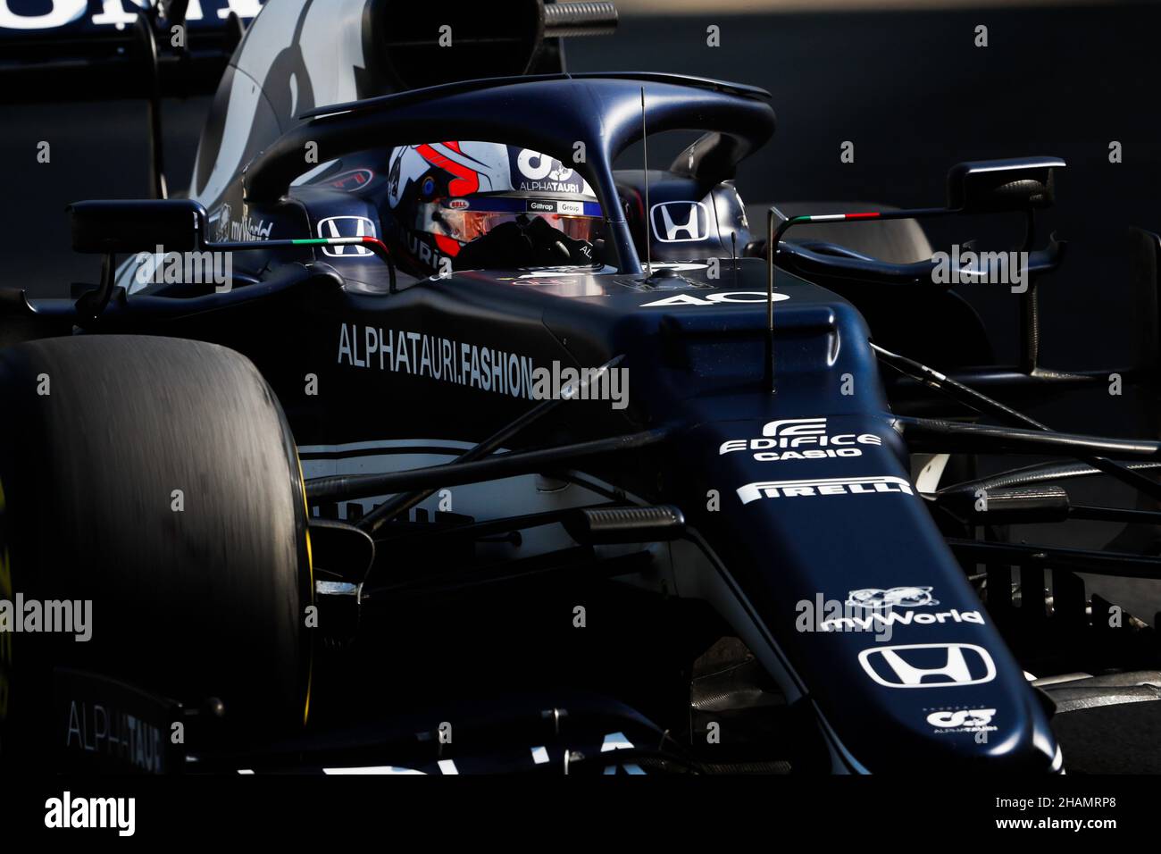 40 LAWSON Liam (nzl), Scuderia AlphaTauri Honda AT02, Aktion während der 2021 Nachsaison-Tests vom 14. Bis 15. Dezember 2021 auf dem Yas Marina Circuit, auf der Insel Yas, Abu Dhabi - Foto: Antonin Vincent/DPPI/LiveMedia Stockfoto