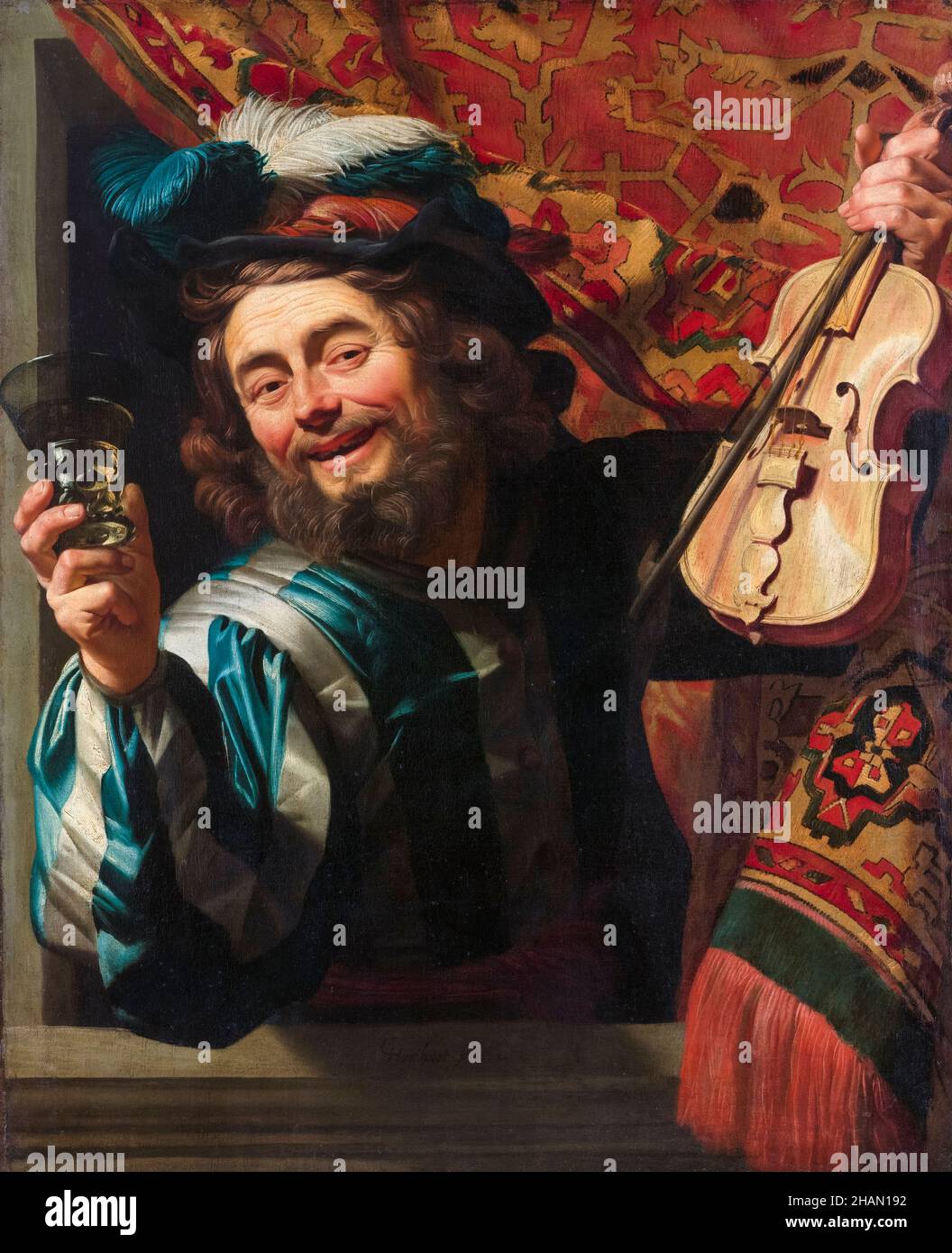 Gerard van Honthorst Gemälde, der fröhliche Fiddler, 1623 Stockfoto