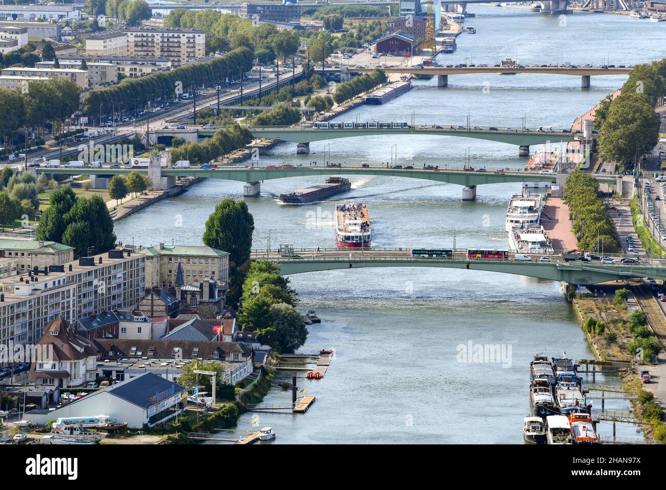 Rouen (Nordfrankreich): Die seine vom Katharinenhügel aus gesehen Stockfoto