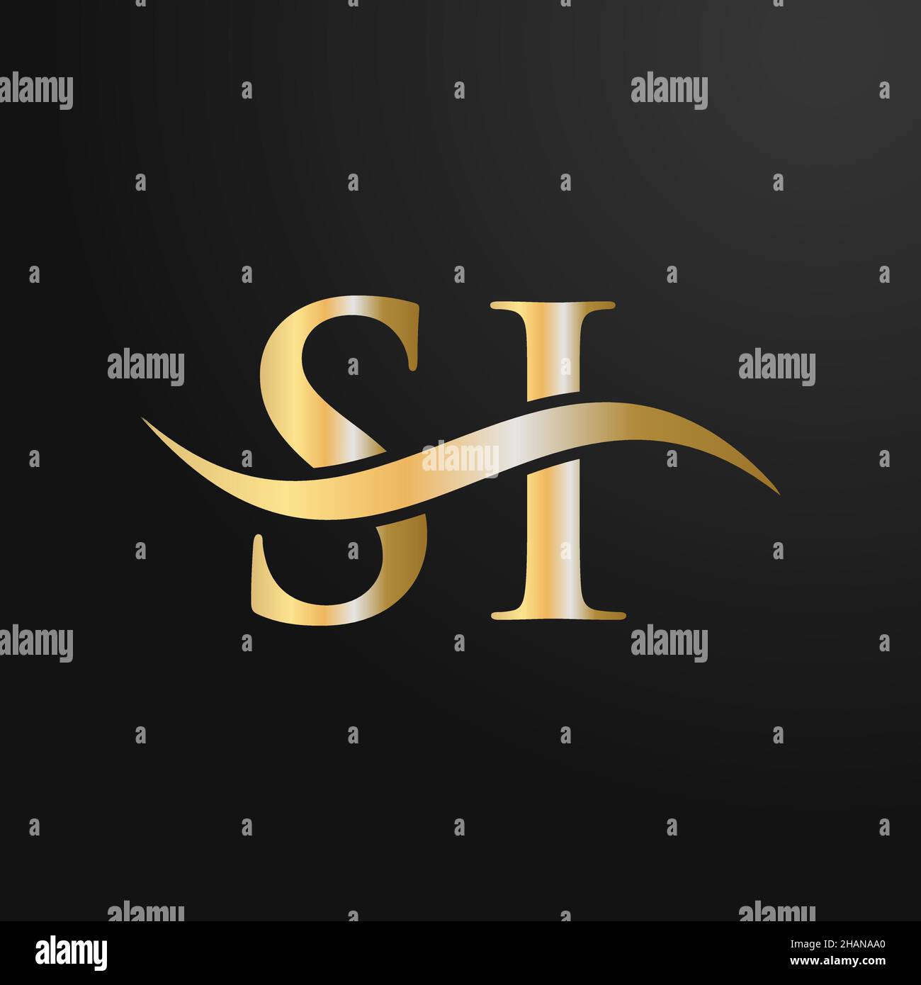 Vorlage für das Design des SI-Logos. SI, S I Buchstabe Logo Modern, flach, minimalistisch, Geschäft, Firmenzeichen Stock Vektor