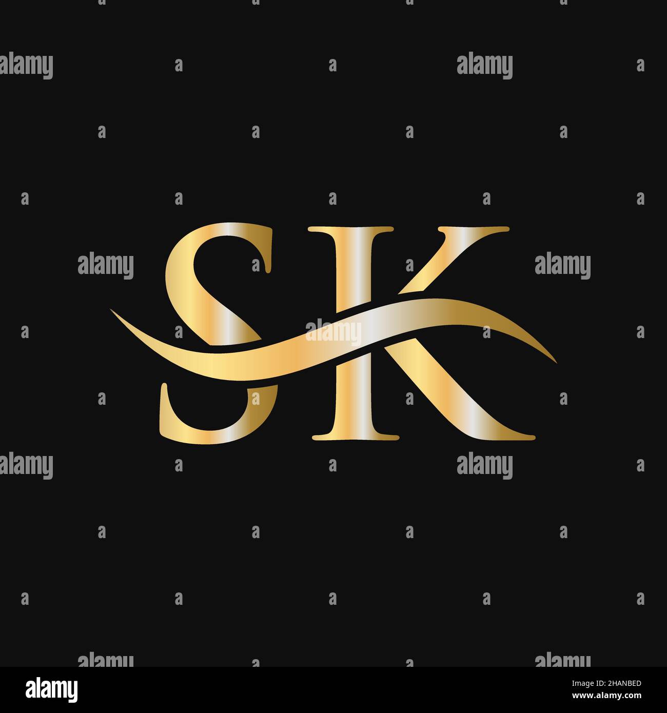 Design-Vorlage für das SK-Logo. SK, S K Buchstabe Logo Modern, flach, minimalistisch, Geschäft, Firmenzeichen Stock Vektor