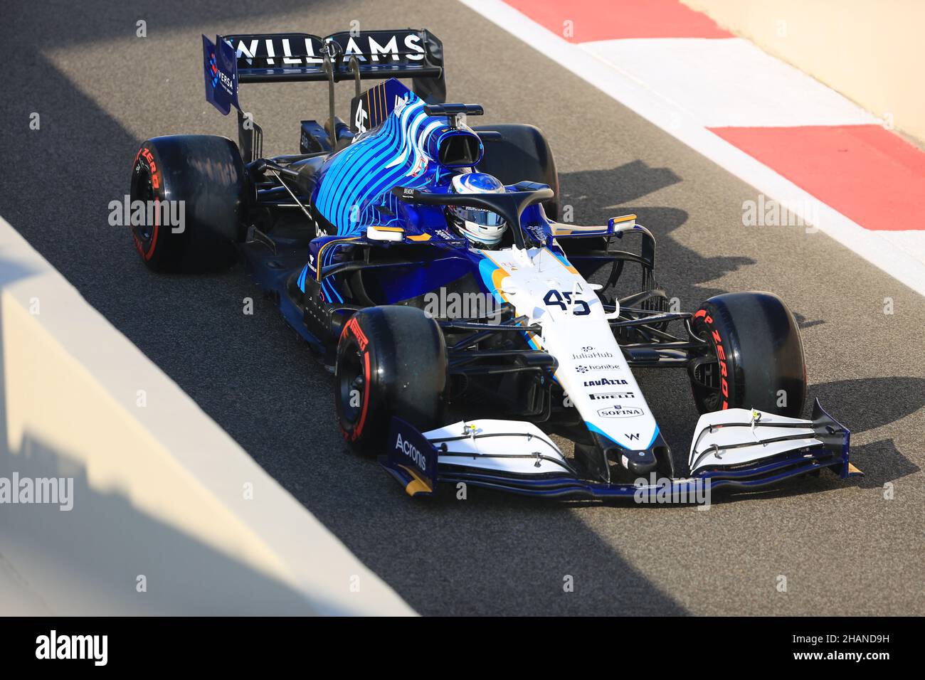 14th. Dezember 2021; Yas Marina Circuit, Abu Dhabi, Vereinigte Arabische Emirate: FIA Abu Dhabi F1 Test nach der Saison Pirelli und Jungfahrer, Tag 1: Williams Racing, Logan Sargeant Stockfoto