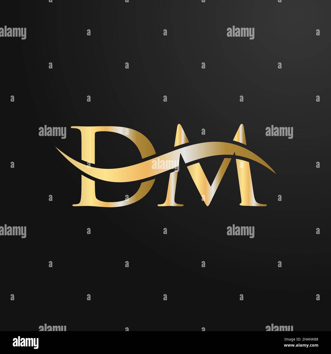Design-Vorlage für DM-Logo. DM, D M Buchstabe Logo modern, flach, minimalistisch, Geschäft, Firmenzeichen Stock Vektor