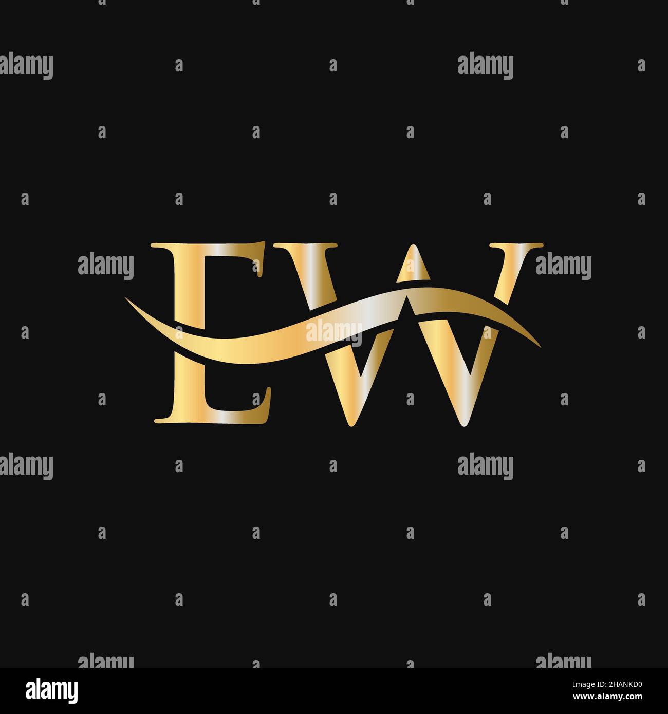 Design-Vorlage für das EW-Logo. EW, E W Buchstabe Logo Modern, flach, minimalistisch, Geschäft, Firmenzeichen Stock Vektor