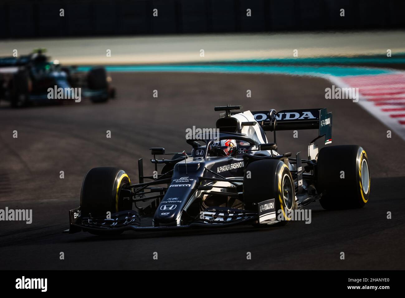40 LAWSON Liam (nzl), Scuderia AlphaTauri Honda AT02, Aktion während der 2021 Nachsaison-Tests vom 14. Bis 15. Dezember 2021 auf dem Yas Marina Circuit, auf der Insel Yas, Abu Dhabi - Foto: Antonin Vincent/DPPI/LiveMedia Stockfoto