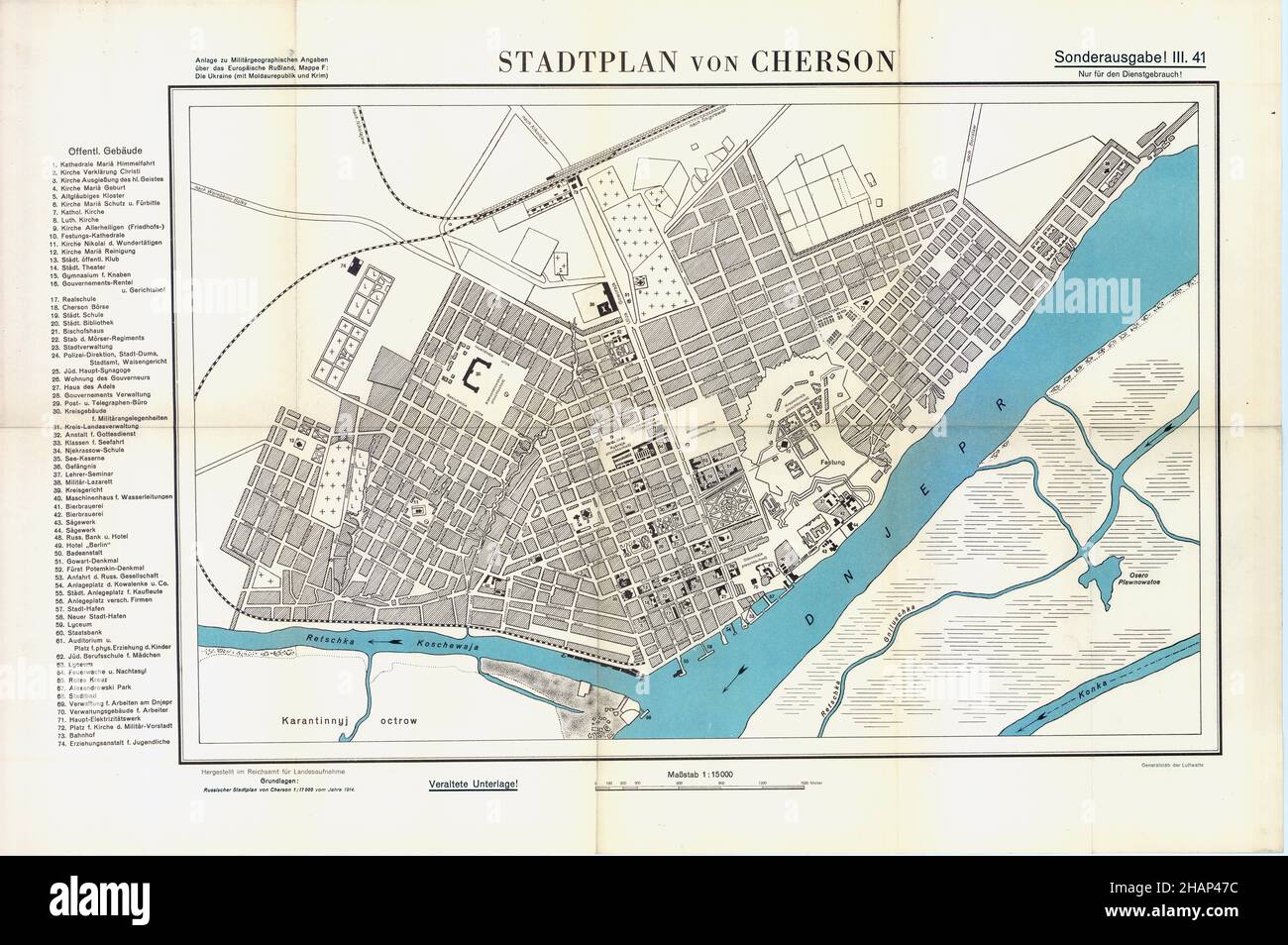 Kherson Karte, Karte von Kherson, Kherson Print, Kherson Plan, Kherson Stadtplan, Cherson Maps, Old Cherson Map, Ukraine Map, Map of Ukraine, Retro Ukraine Stockfoto