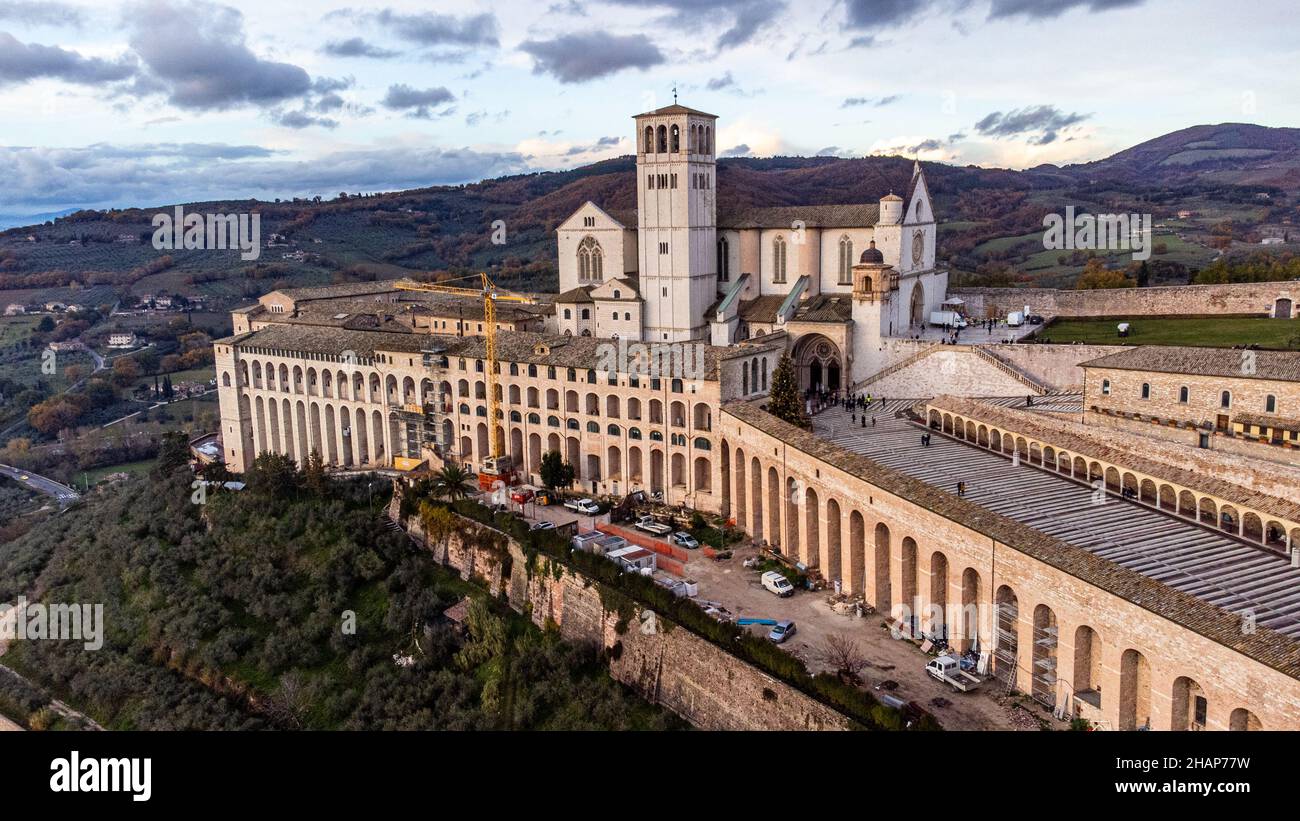Basilica di San Francesco d'Assisi, Assisi, Umbrien, Italien Stockfoto