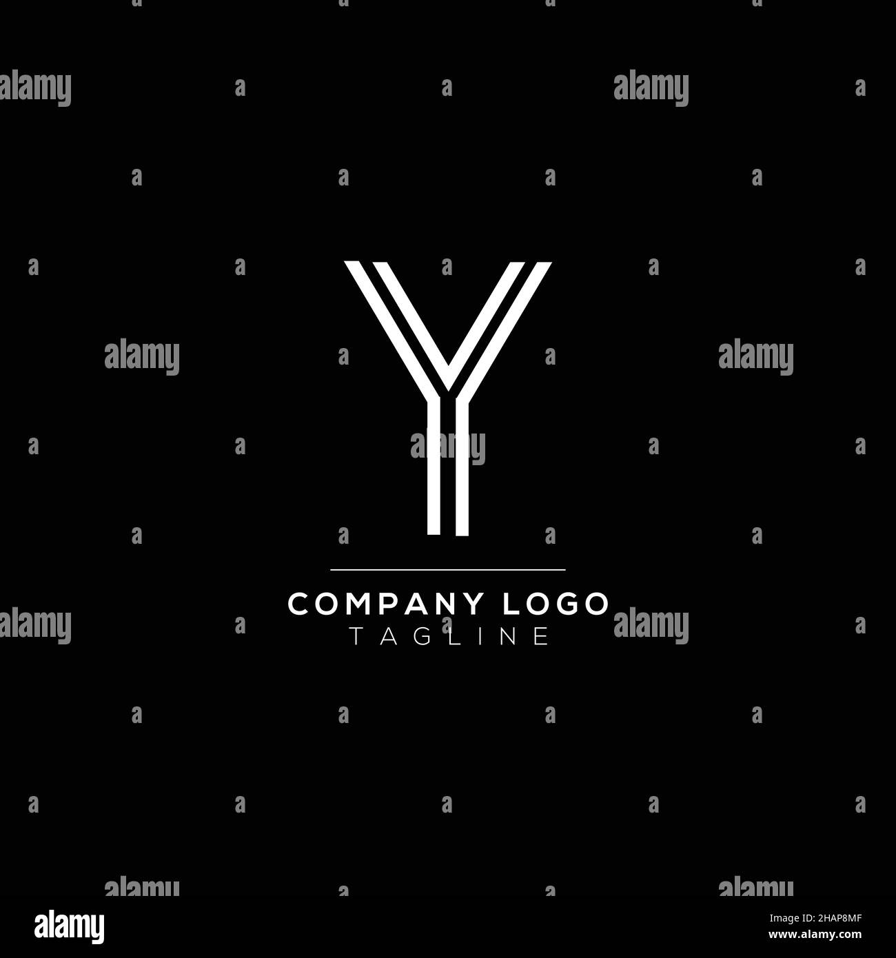 Abstraktes Y-Logo im Buchstaben. Kreative, Premium Minimal Emblem Designvorlage. Grafisches Alphabet-Symbol für Unternehmen. Stock Vektor