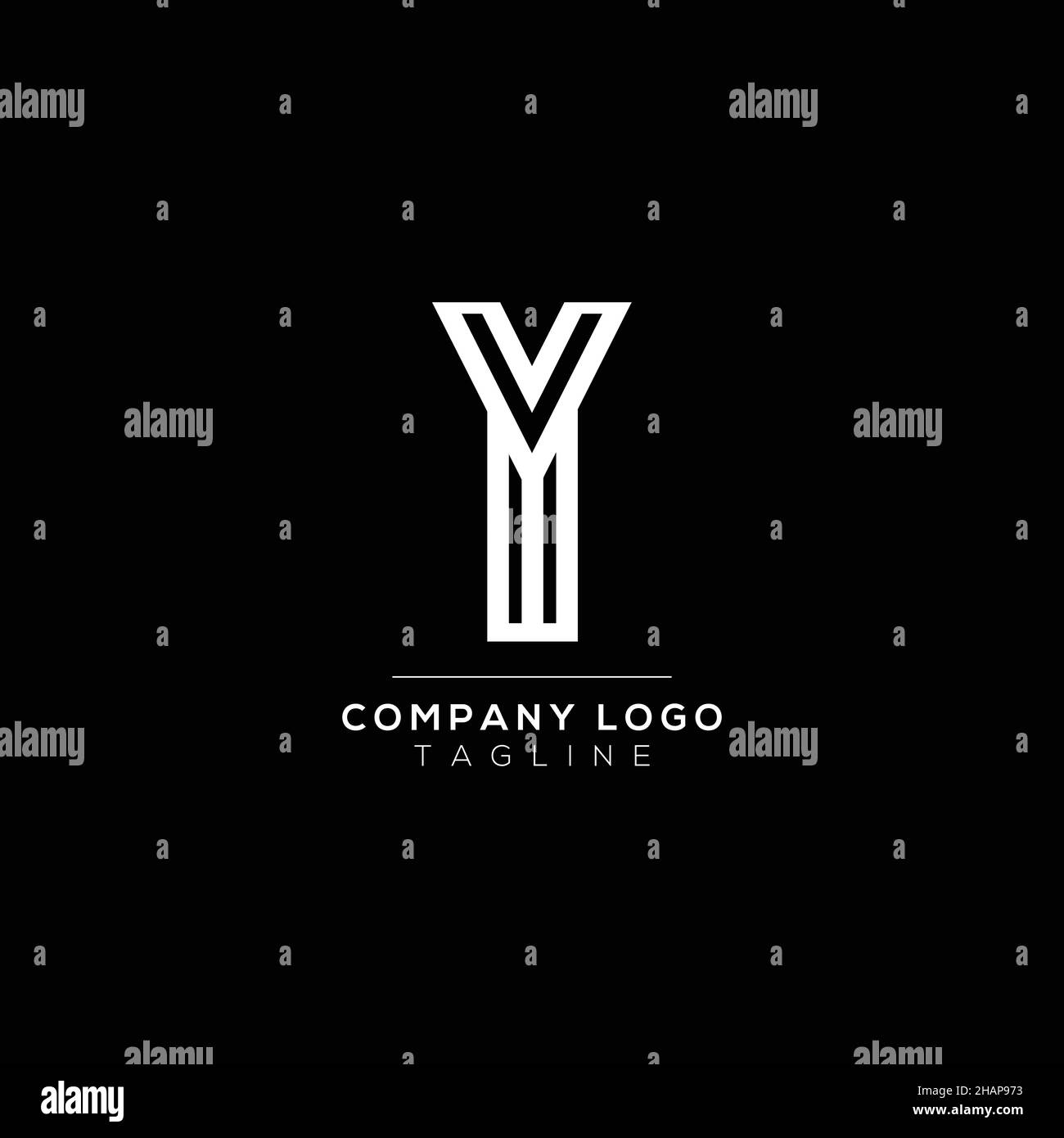 Abstraktes Y-Logo im Buchstaben. Kreative, Premium Minimal Emblem Designvorlage. Grafisches Alphabet-Symbol für Unternehmen. Stock Vektor