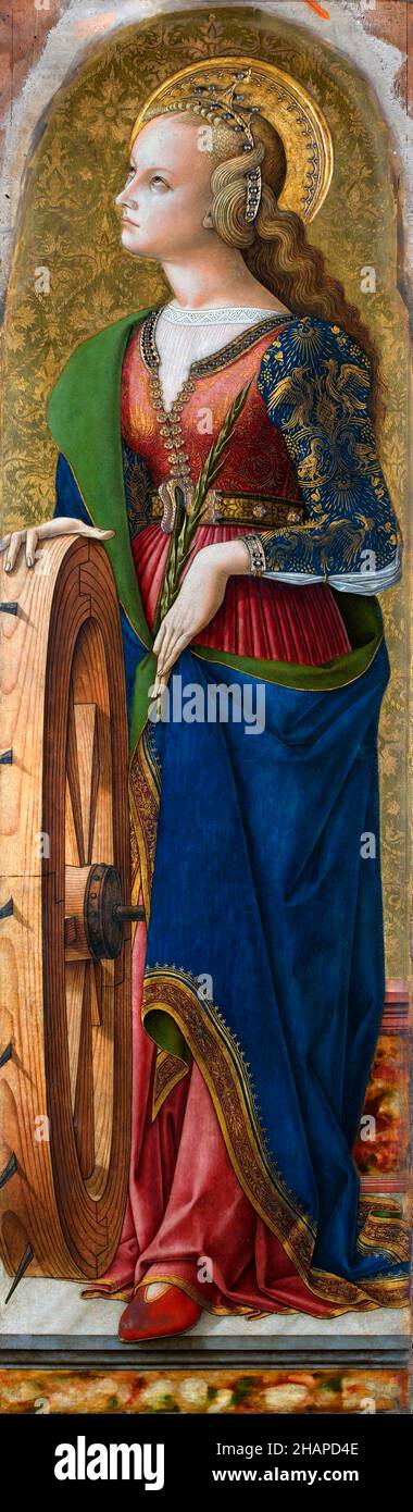 Katharina von Alexandria von Carlo Crivelli (ca. 1430-1435 - ca. 1495), Tempera auf Pappel, 1476 Stockfoto