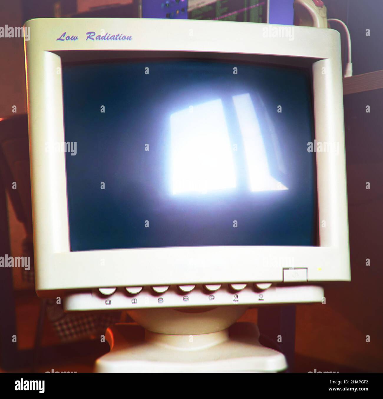 Retro Computer Monitor Pixel Hintergrund Stockfoto