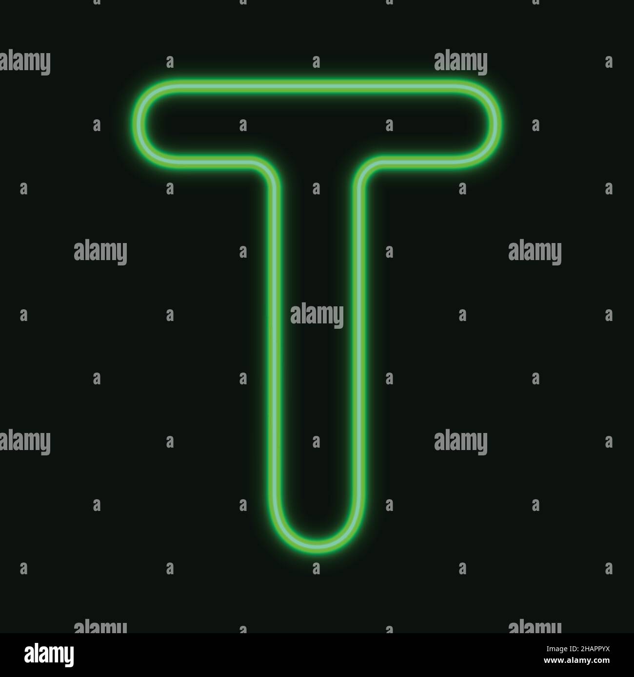 Isolierter Neonbuchstabe T . Nachtalphabet. vektorgrafik. eps 10 Stock Vektor