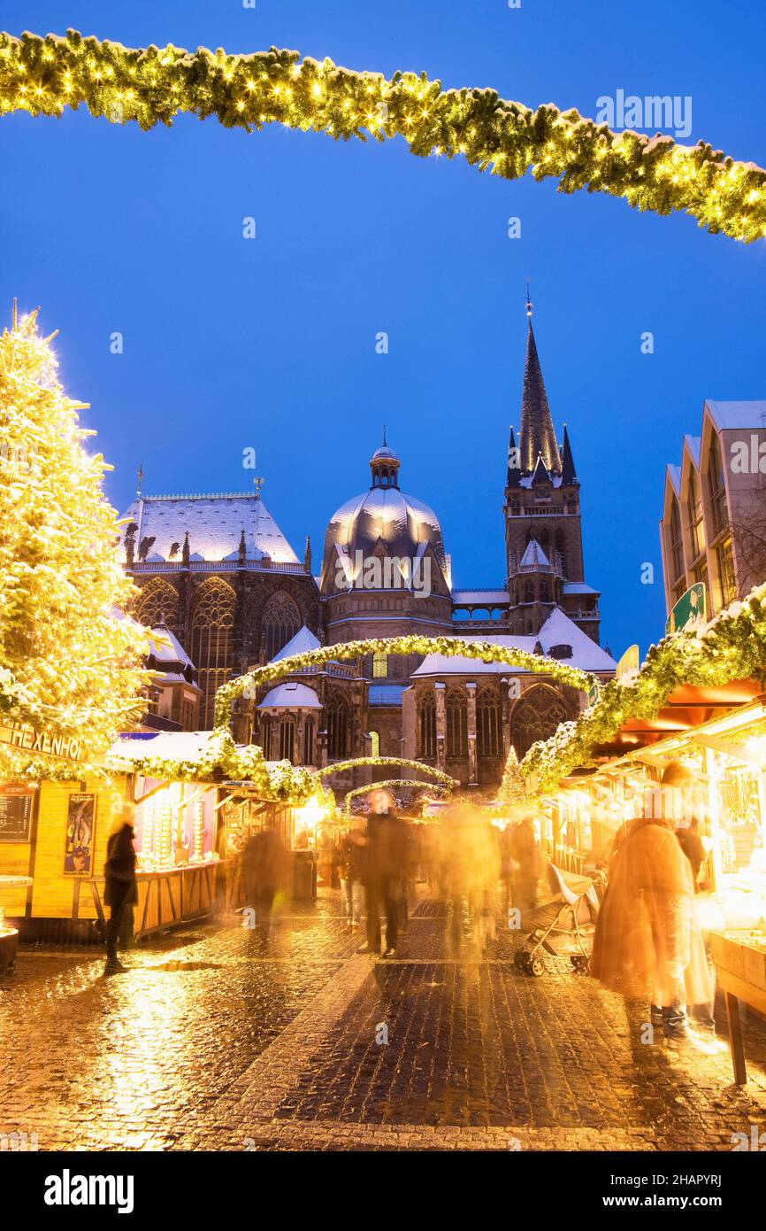 Weihnachtsmarkt, Aachen, Nordrhein-Westfalen, Deutschland Stockfoto