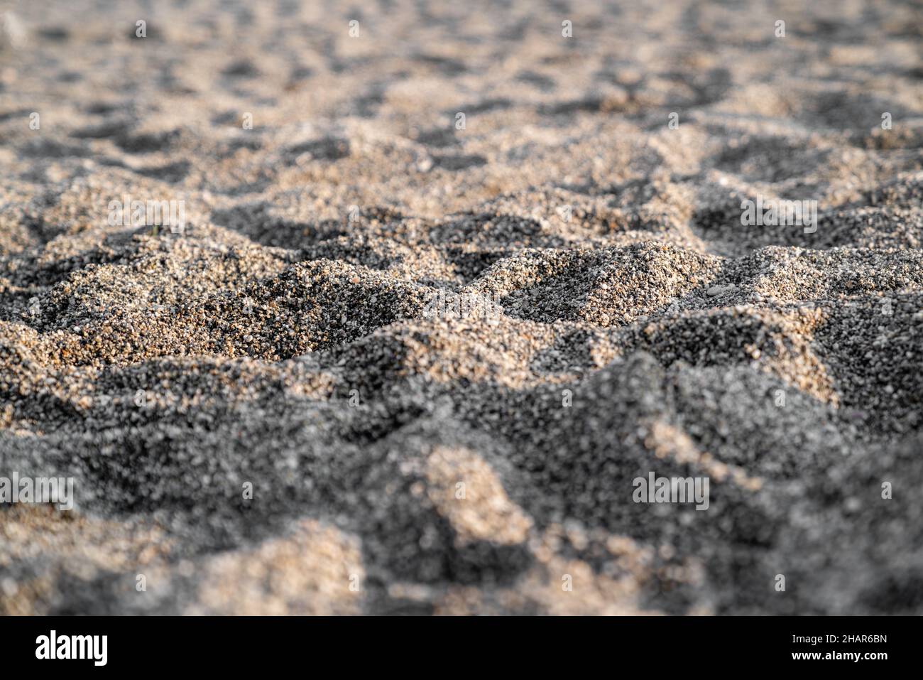 Hintergrund Textur von Strand losen Sand mit weichem Fokus Stockfoto