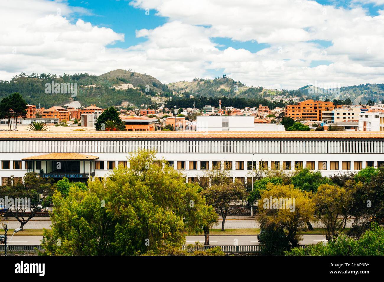 Aussichtspunkt über die Stadt San Gil vom Cerro de la Cruz, Santander, Kolumbien. Hochwertige Fotos Stockfoto