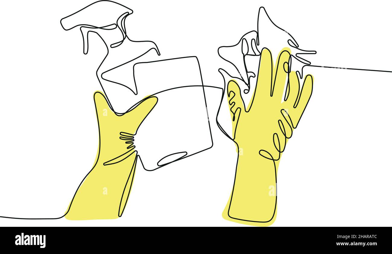 Kontinuierliche Linienführung der Reinigungsverfahren Stock Vektor