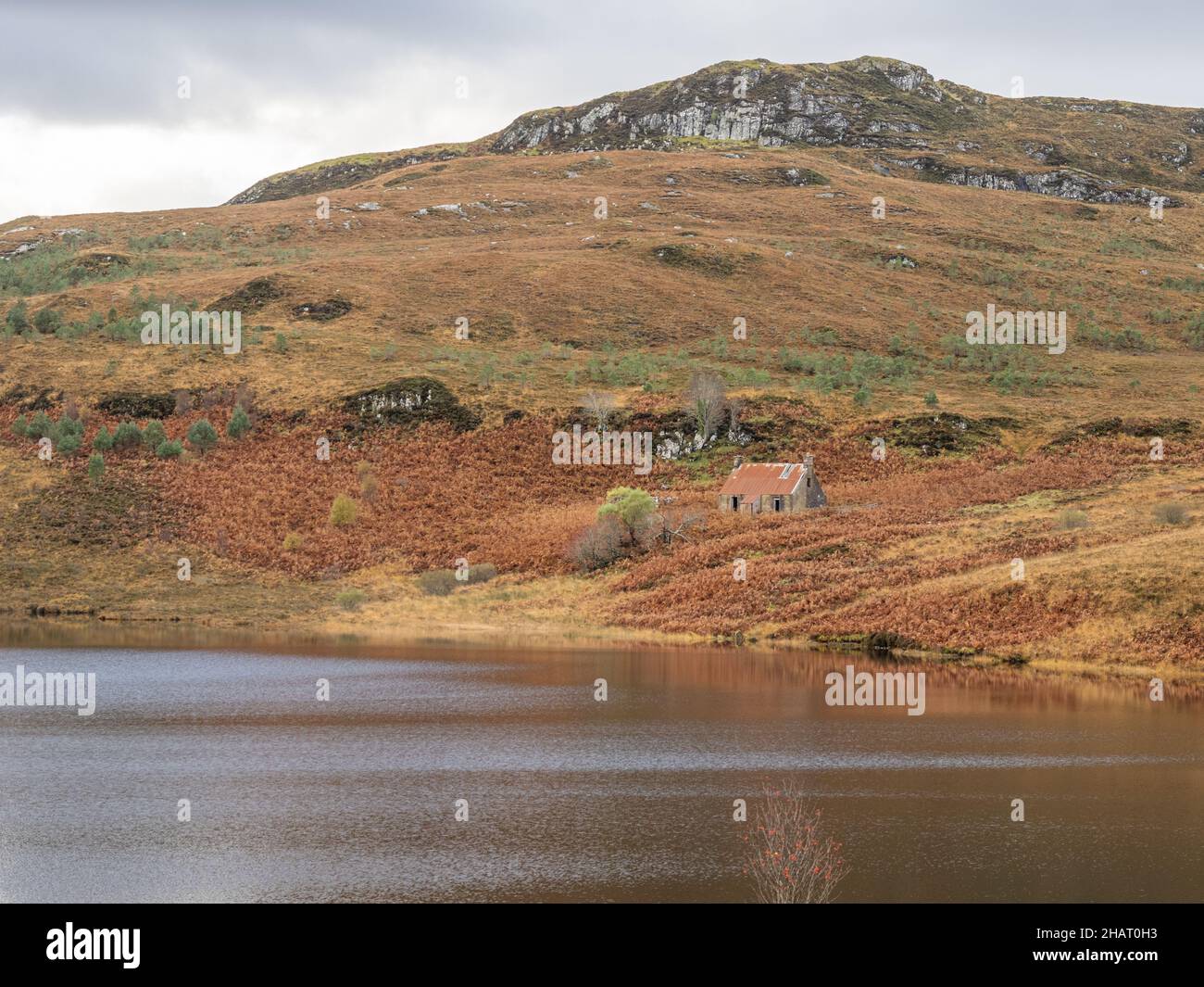 Loch Bad an Sgalaig, Achnasheen, Ross-shire, Wester Ross, Highlands, Schottland Stockfoto