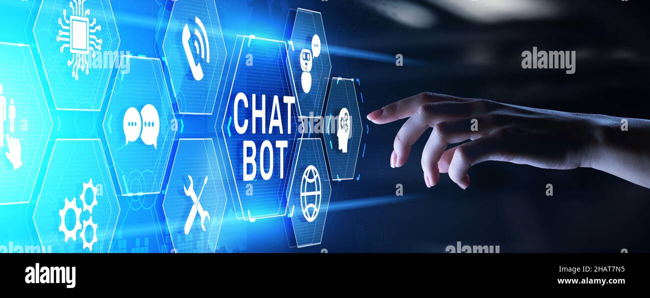 Chatbot Customer Service Automation NLP Natural Language Processing Business Technology Konzept. Stockfoto