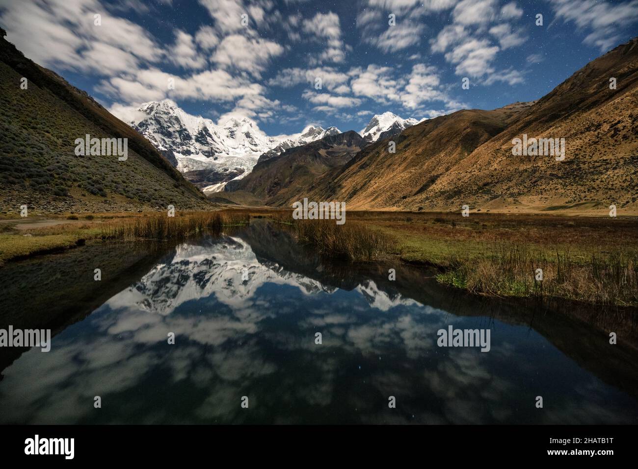 Aussicht beim Wandern auf dem Huayhuash Trek in Peru Stockfoto