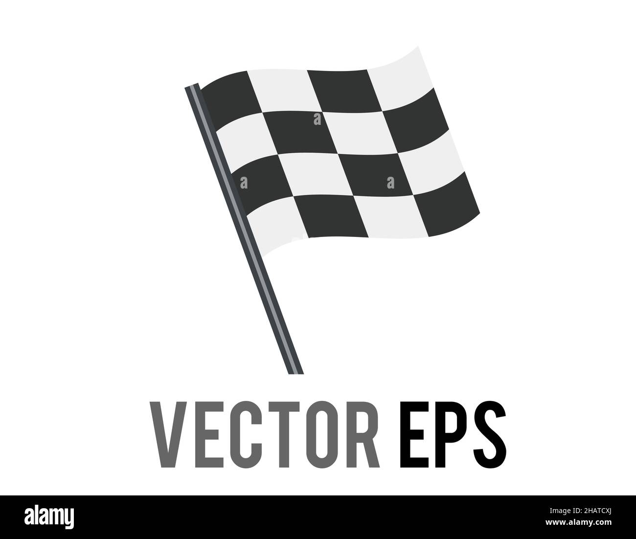 Die isolierte Vektor rechteckigen schwarzen und weißen Quadrate Schachbrettmuster Rennflagge Symbol, verwendet, um den Start oder das Ende der Autorennen Tour signalisieren Stock Vektor