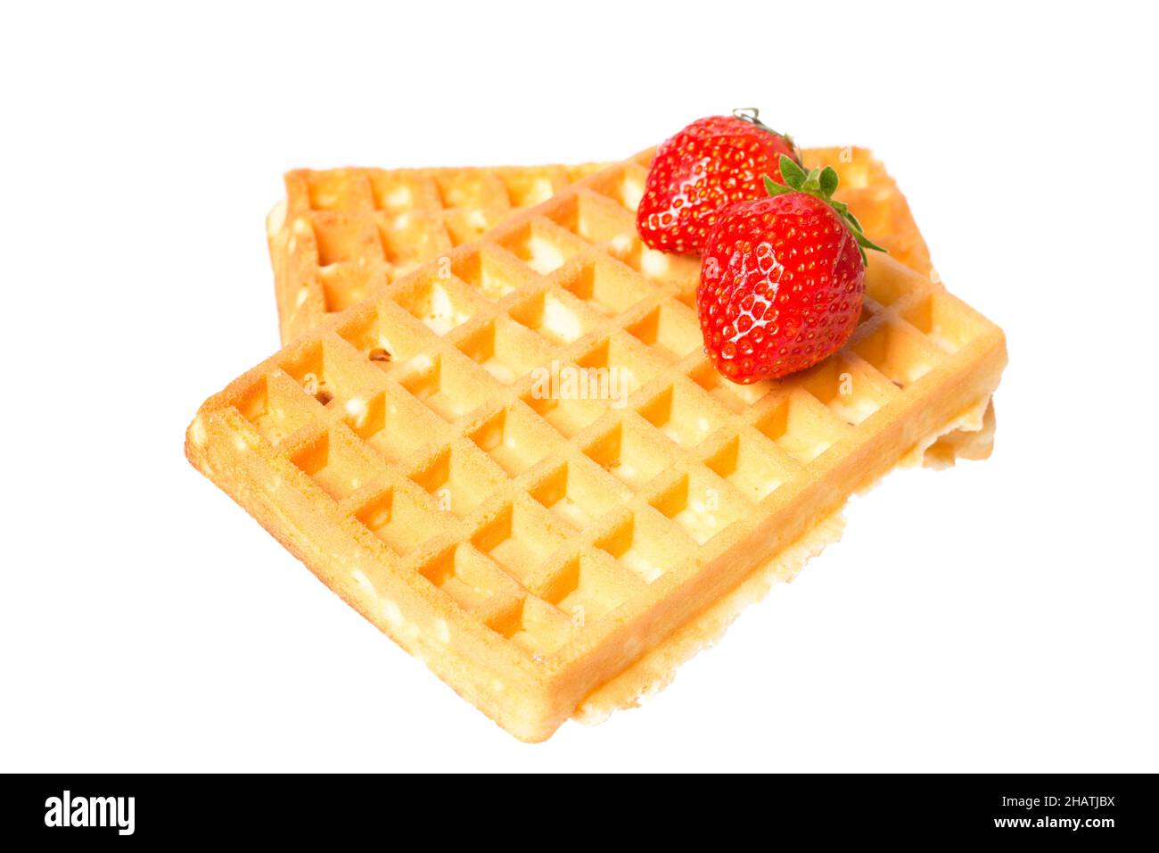 Belgische Waffel, Erdbeeren, Waffel, Nahaufnahme, weiß, Eis, Oberfläche, Belgien, typisch, Diamanten, Muster, Struktur, Makro, einfach, Textur Stockfoto