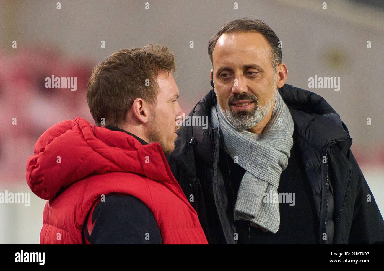 Stuttgart, Deutschland. 14/12/2021Pellegrino MATARAZZO, VFB-Trainer , Trainer Julian Nagelsmann (FCB), Teamchef, Headcoach, Trainer, im Spiel VFB STUTTGART - FC BAYERN MÜNCHEN 1.Deutsche Fußballliga am 14. Dezember 2021 in Stuttgart, Deutschland. Saison 2021/2022, Spieltag 16, 1.Bundesliga, FCB, München, 16.Spieltag. FCB © Peter Schatz / Alamy Live News - die DFL-VORSCHRIFTEN VERBIETEN DIE VERWENDUNG VON FOTOS als BILDSEQUENZEN und/oder QUASI-VIDEO - Stockfoto